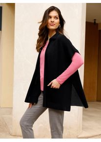 Classic Basics Damen Strickcape, schwarz, Gr. 1, unifarben, 100% Polyacryl, Strickjacken