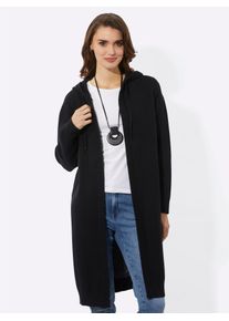 Inspirationen Damen Longstrickjacke, schwarz-weiß, Gr. 36, unifarben, gemustert, mehrfarbig, 50% Viskose, 28% Polyester, 22% Polyamid, Strickjacken
