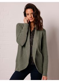 Damen Strickjacke, grün, Gr. 36, CREATION L PREMIUM, meliert, 70% Schurwolle, 30% Kaschmir, Strickjacken