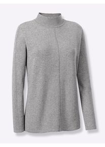 Damen Stehkragenpullover "Merino-Kaschmir-Pullover", grau, Gr. 40, CREATION L PREMIUM, unifarben, 90% Schurwolle, 10% Kaschmir, Pullover