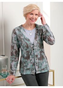 CLASSIC Damen 2-in-1-Langarmshirt "Shirt"salbei, steingrau, bedruckt, Gr. 40, gemustert, mehrfarbig, 95% Polyester, 5% Elasthan, Shirts