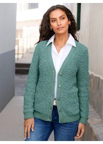 Casual Looks Damen Strickjacke, grün, Gr. 40, unifarben, 58% Polyester, 42% Baumwolle, Strickjacken