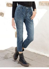 Heine Damen Boyfriend-Jeans, blau, Gr. 40, unifarben, 98% Baumwolle, 2% Elasthan, Jeans