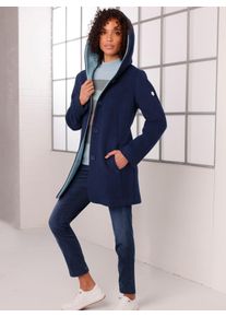 Damen Langjacke, blau, Gr. 36, CREATION L PREMIUM, unifarben, 50% Polyester, 50% Wolle, Jacken