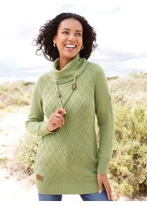 Casual Looks Damen Rollkragenpullover "Rollkragen-Pullover", grün, Gr. 38, unifarben, 100% Baumwolle, Pullover