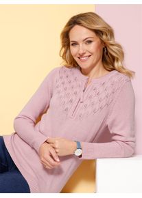 Classic Basics Damen Ajourpullover "Langarm-Pullover", rosa, Gr. 50, unifarben, 100% Polyacryl, Pullover