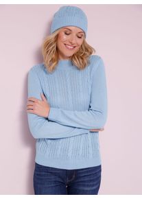 Classic Basics Damen Strickpullover "Stehkragen-Pullover", blau, Gr. 52, unifarben, 100% Polyacryl, Pullover