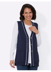 Casual Looks Damen Strickweste, blau, Gr. 38, unifarben, 100% Polyester, Westen
