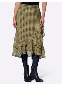 Heine Damen Volantrock, bunt, Gr. 34, gemustert, mehrfarbig, gepunktet, bedruckt, 100% Polyester, Röcke