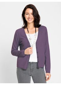 Inspirationen Damen Strickjacke, lila, Gr. 40, unifarben, 50% Viskose, 25% Polyester, 25% Polyamid, Strickjacken