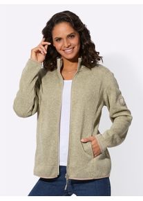 Casual Looks Damen Fleecejacke, grün, Gr. 40, gemustert, mehrfarbig, meliert, 100% Polyester, Jacken