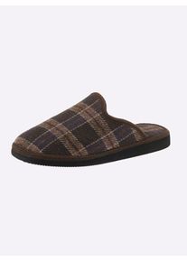 CLASSIC Herren Pantoffel, Gr. 41, braun, Textil, Basic, Schuhe
