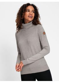 Casual Looks Damen Rollkragenpullover "Rollkragen-Pullover", grau, Gr. 40, unifarben, meliert, 100% Polyacryl, Pullover