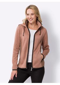Classic Basics Damen Strickfleecejacke, rot, Gr. 38, gemustert, mehrfarbig, meliert, 100% Polyester, Einsatz:100% Polyester, Jacken