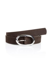 MONTI Damen Synthetikgürtel "SIENA", braun, casual, Gr. 110, unifarben, Materialmix, Gürtel, mit weichem Echtleder und modischer ovaler Glanzschließe