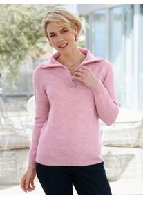 Casual Looks Damen Troyer "Polopullover", rosa, Gr. 38, meliert, 76% Polyester, 20% Polyacryl, 4% Polyamid, Pullover