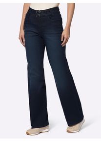 Heine Damen High-waist-Jeans, blau, Gr. 46, unifarben, 56% Baumwolle, 19% Polyester, 14% Lyocell, 10% Viskose, 1% Elasthan, Jeans