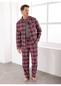 wäschepur WÄSCHEPUR Herren Pyjamaoberteil "Schlafanzug-Shirt", Gr. 44burgund, steingrau, kariert, 100% Baumwolle, gemustert, mehrfarbig, kariert, Shirts