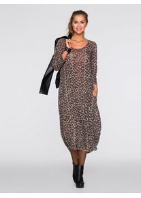 Damen Jerseykleid "Kleid", beige, Gr. 38, gemustert, Jersey, Single Jersey, 95% Polyester, 5% Elasthan, Kleider