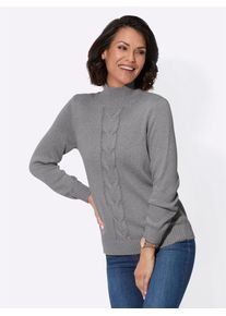 Casual Looks Damen Strickpullover "Stehkragen-Pullover", schwarz-weiß, Gr. 38, unifarben, meliert, 55% Baumwolle, 45% Viskose, Pullover