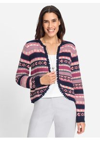 Inspirationen Damen Strickjackemarine, erika, gemustert, Gr. 36, gemustert, mehrfarbig, 50% Baumwolle, 50% Polyacryl, Strickjacken
