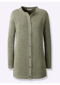 Casual Looks Damen Strickjacke, grün, Gr. 40, unifarben, meliert, 83% Polyacryl, 17% Polyester, Strickjacken