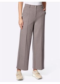 Heine Damen Jerseyhose, beige, Gr. 42, meliert, unifarben, 48% Polyester, 38% Baumwolle, 14% Viskose, Hosen