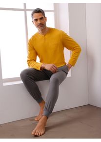 Herren Schlafhose, Gr. 56, grau, 100% Baumwolle, unifarben, Hosen