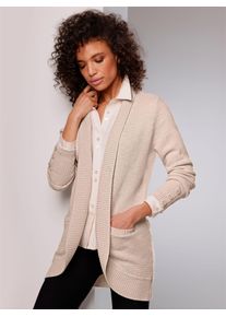 Damen Strickjacke, beige, Gr. 40, CREATION L PREMIUM, meliert, 70% Viskose, 30% Schurwolle, Strickjacken
