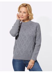 Classic Basics Damen Strickpullover "Pullover", grau, Gr. 38, meliert, 75% Polyacryl, 19% Polyamid, 6% Polyester, Pullover