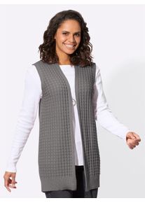 Casual Looks Damen Strickweste, grau, Gr. 38, unifarben, 50% Baumwolle, 50% Polyacryl, Westen