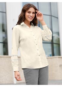 Inspirationen Damen Langarmbluse, beige, Gr. 38, unifarben, 50% Baumwolle, 50% Polyester, Blusen
