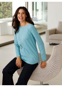 Inspirationen Damen Strickpullover "Pullover", blau, Gr. 38, unifarben, 50% Viskose, 25% Polyester, 25% Polyamid, Pullover