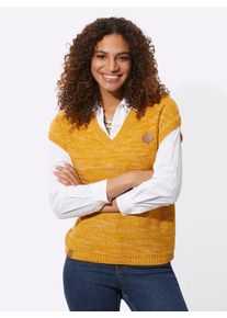 Casual Looks Damen Pullunder "Pullunder", gelb, Gr. 40, gemustert, mehrfarbig, meliert, 54% Baumwolle, 46% Polyacryl, Pullover