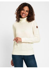 Casual Looks Damen Rollkragenpullover "Rollkragen-Pullover", beige, Gr. 40, unifarben, meliert, 100% Polyacryl, Pullover