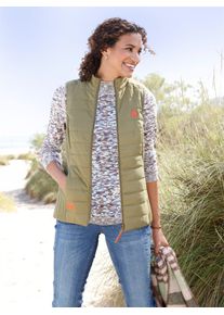 Casual Looks Damen Stehkragenpullover "Stehkragen-Pullover"ecru, oliv, meliert, Gr. 38, meliert, gemustert, mehrfarbig, 60% Baumwolle, 40% Polyacryl,