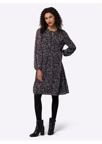 Heine Damen Druckkleid "Druck-Kleid", lila, Gr. 36, geblümt, gemustert, mehrfarbig, bedruckt, 100% Polyester, Kleider