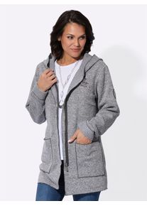 Casual Looks Damen Strickfleecejacke, grau, Gr. 52, meliert, 100% Polyester, Jacken