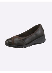 Casual Looks Damen Ballerina, Gr. 37, braun, Lackleder, Glattleder, sportlich, Schuhe