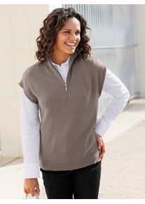 Casual Looks Damen Pullunder "Pullunder", grau, Gr. 40, unifarben, 50% Baumwolle, 50% Polyacryl, Pullover