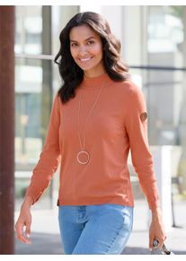 Casual Looks Damen Stehkragenpullover "Stehkragen-Pullover", orange, Gr. 36, unifarben, 50% Viskose, 28% Polyester, 22% Polyamid, Pullover