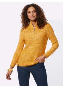 Casual Looks Damen Troyer "Troyer", gelb, Gr. 36, gemustert, mehrfarbig, meliert, 54% Baumwolle, 46% Polyacryl, Pullover