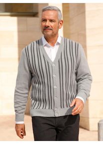 Marco Donati Herren Strickjacke, grau, Gr. 48, unifarben, gemustert, mehrfarbig, 70% Polyacryl, 30% Wolle, Strickjacken
