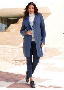 Classic Basics Damen Kurzmantel, blau, Gr. 52, unifarben, unifarben mit Farbeinsatz, unifarben mit Farbeinsätzen, 60% Viskose, 40% Wolle, Mäntel