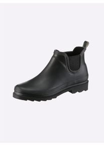 Heine Damen Gummistiefelette, Gr. 38, schwarz, Gummi, modisch, Schuhe