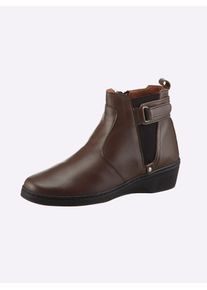 Casual Looks Damen Stiefelette, Gr. 36, braun, Glattleder, modisch, Schuhe