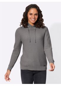 Casual Looks Damen Strickpullover "Langarm-Pullover", grau, Gr. 38, unifarben, 50% Baumwolle, 50% Polyacryl, Pullover