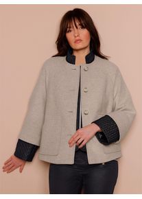 Damen Doppeljacke, beige, Gr. 36, CREATION L PREMIUM, unifarben, 65% Wolle, 30% Polyester, 5% Polyamid, Besatz:78% Polyester, 22% Polyamid, Jacken