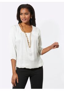 Lady Damen Schlupfbluse, beige, Gr. 40, unifarben, 100% Polyester, Blusen