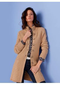 Damen Longstrickjacke, braun, Gr. 36, CREATION L PREMIUM, unifarben, 70% Lyocell, 30% Schurwolle, Strickjacken